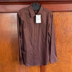 NWT Theory Long Sleeve check Shirt Size Medium